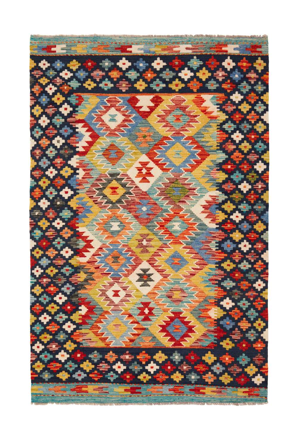 Afghan Kelim 424184 håndvevd teppe