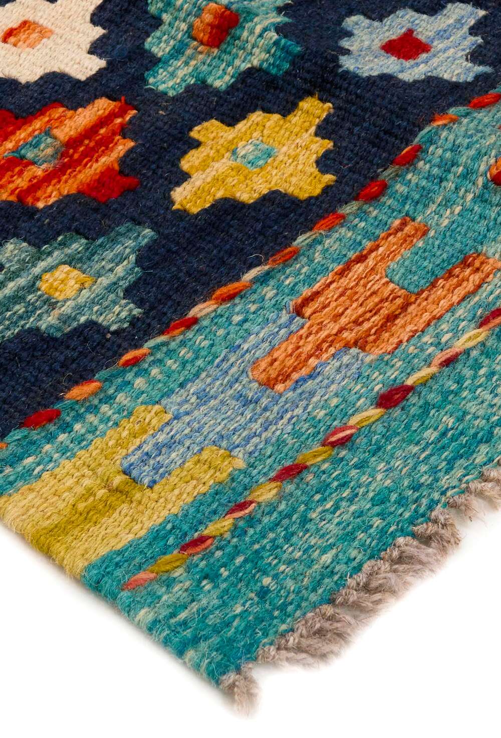 Afghan Kelim 424184 håndvevd teppe