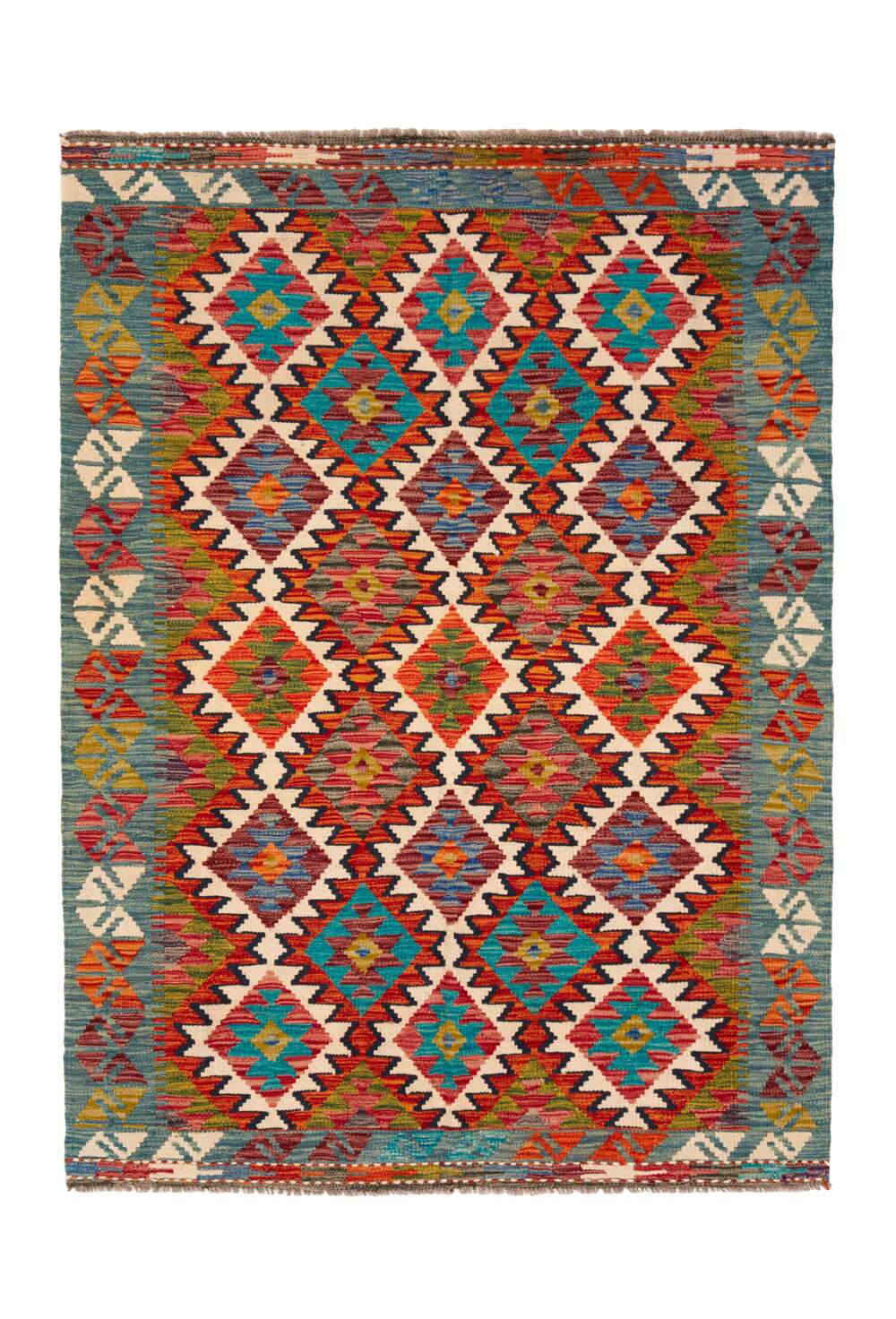 Afghan Kelim 424187 håndvevd teppe