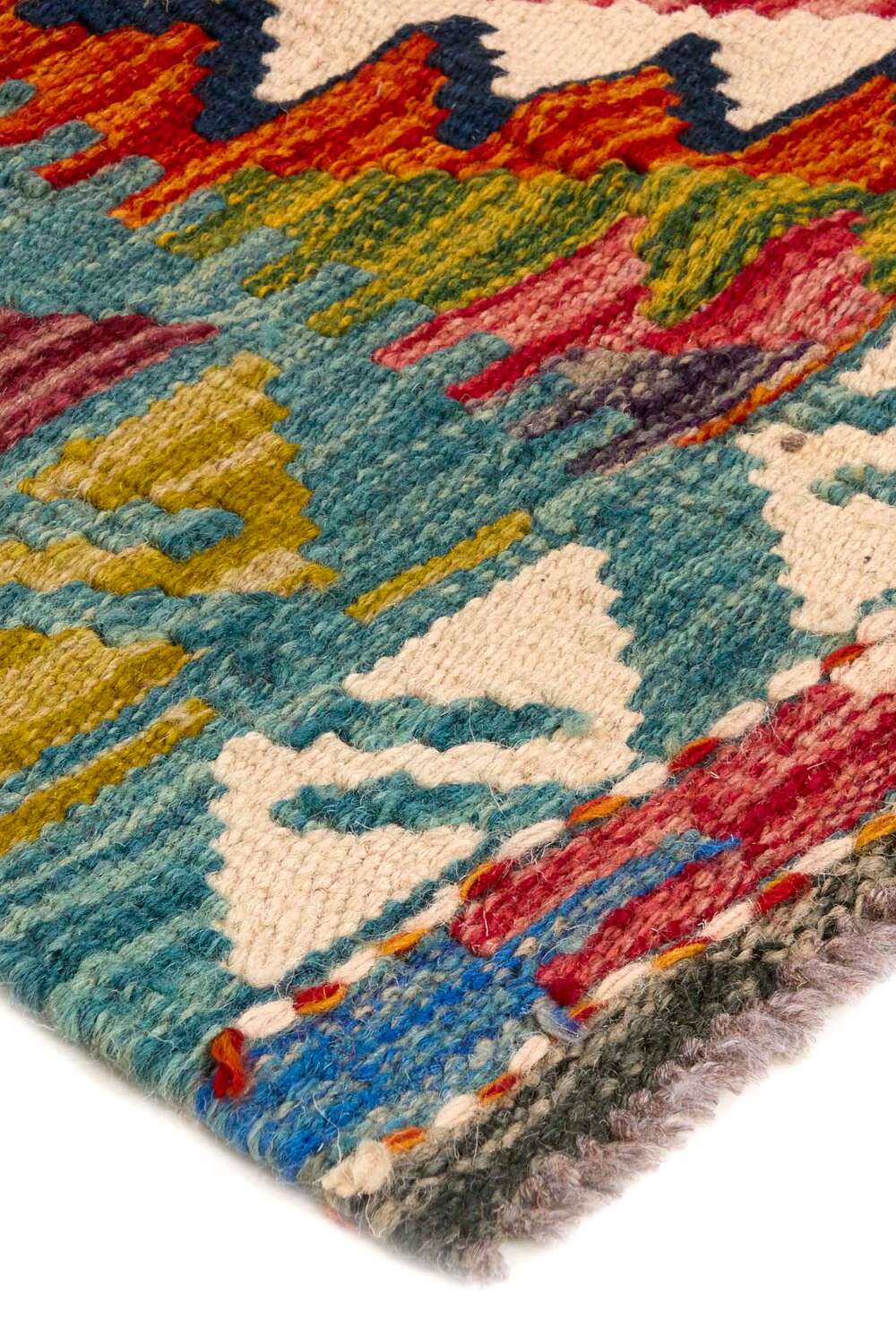 Afghan Kelim 424187 håndvevd teppe