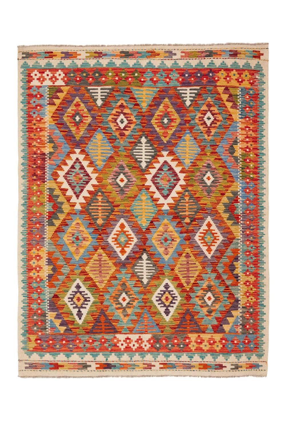 Afghan Kelim 341375 håndvevd teppe