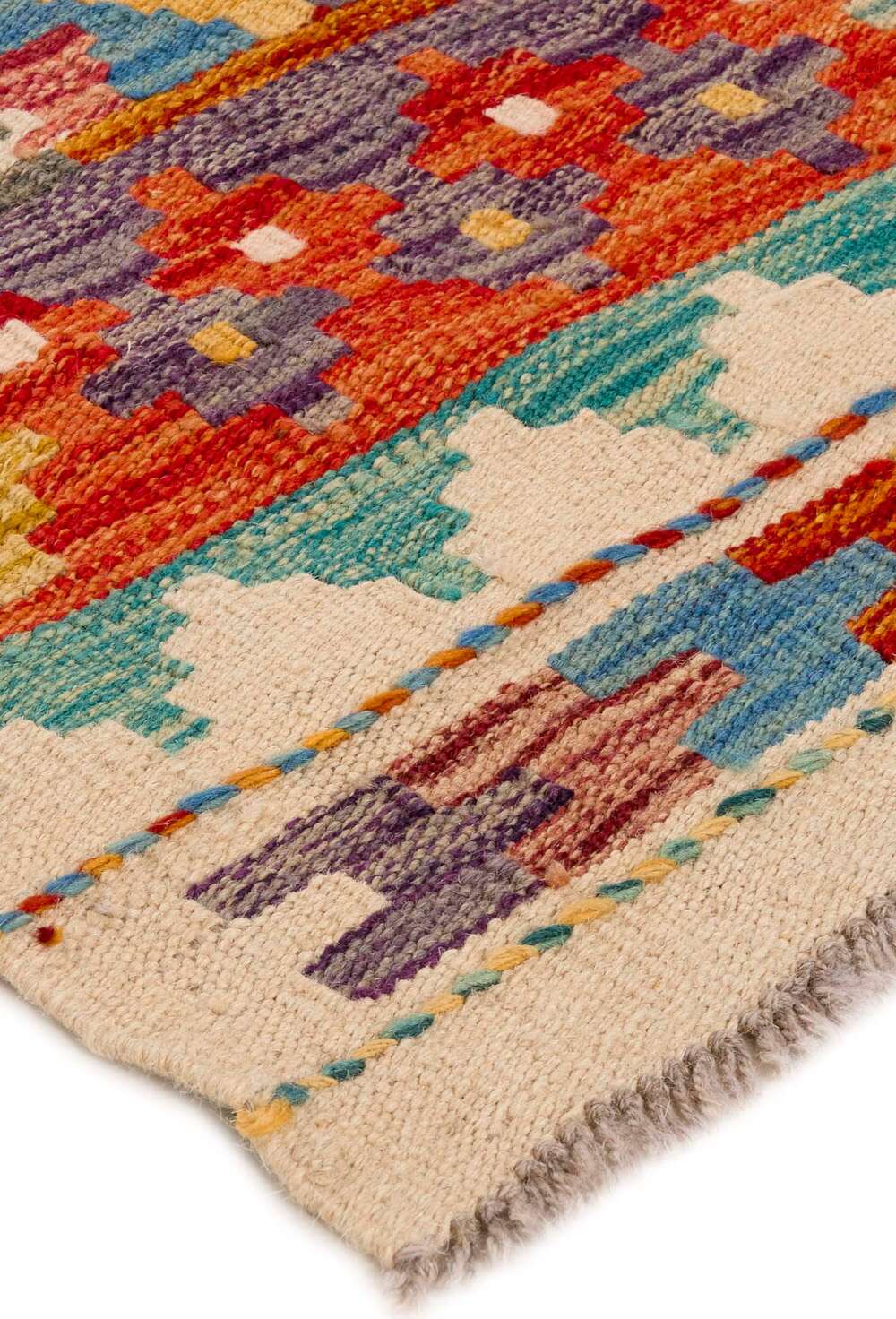 Afghan Kelim 341375 håndvevd teppe