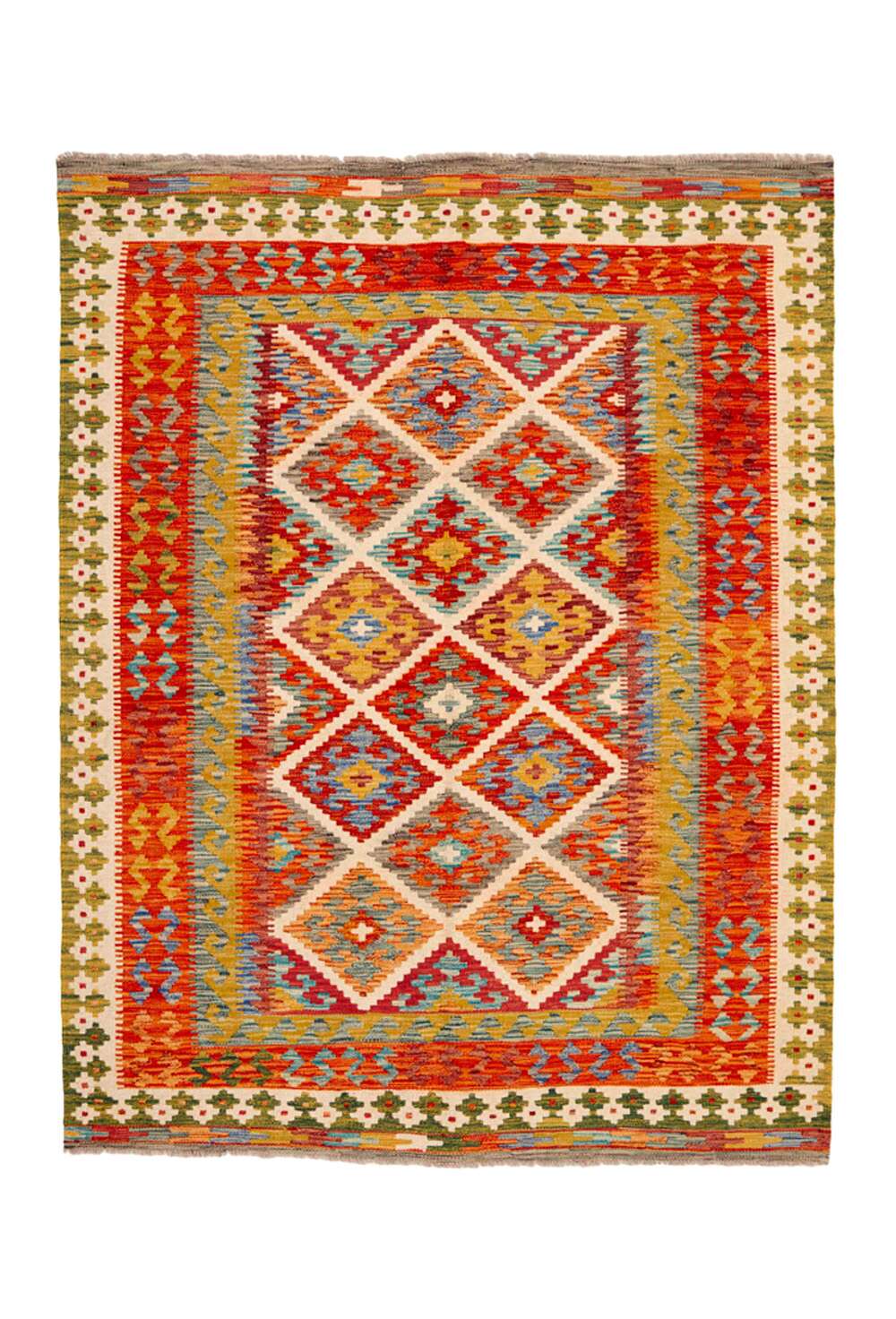 Afghan Kelim 341379 håndvevd teppe