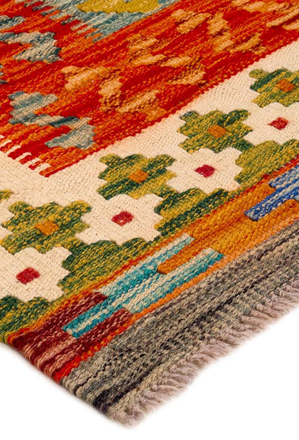 Afghan Kelim 341379 håndvevd teppe