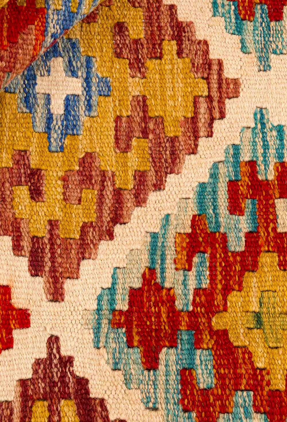 Afghan Kelim 341379 håndvevd teppe