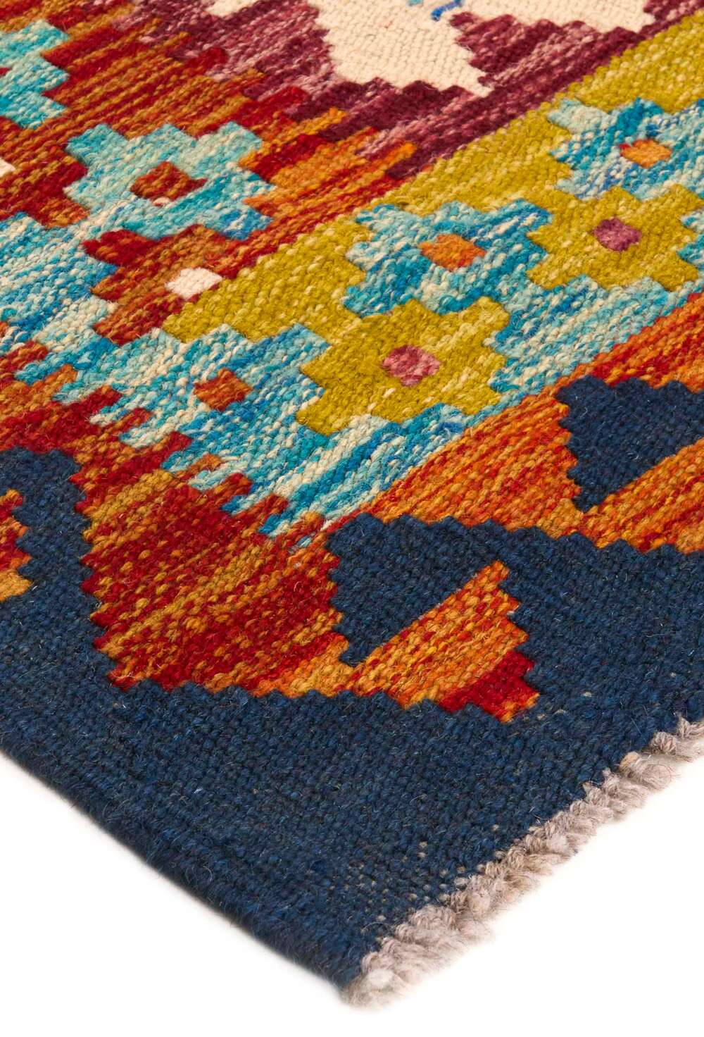 Afghan Kelim 424078 håndvevd teppe