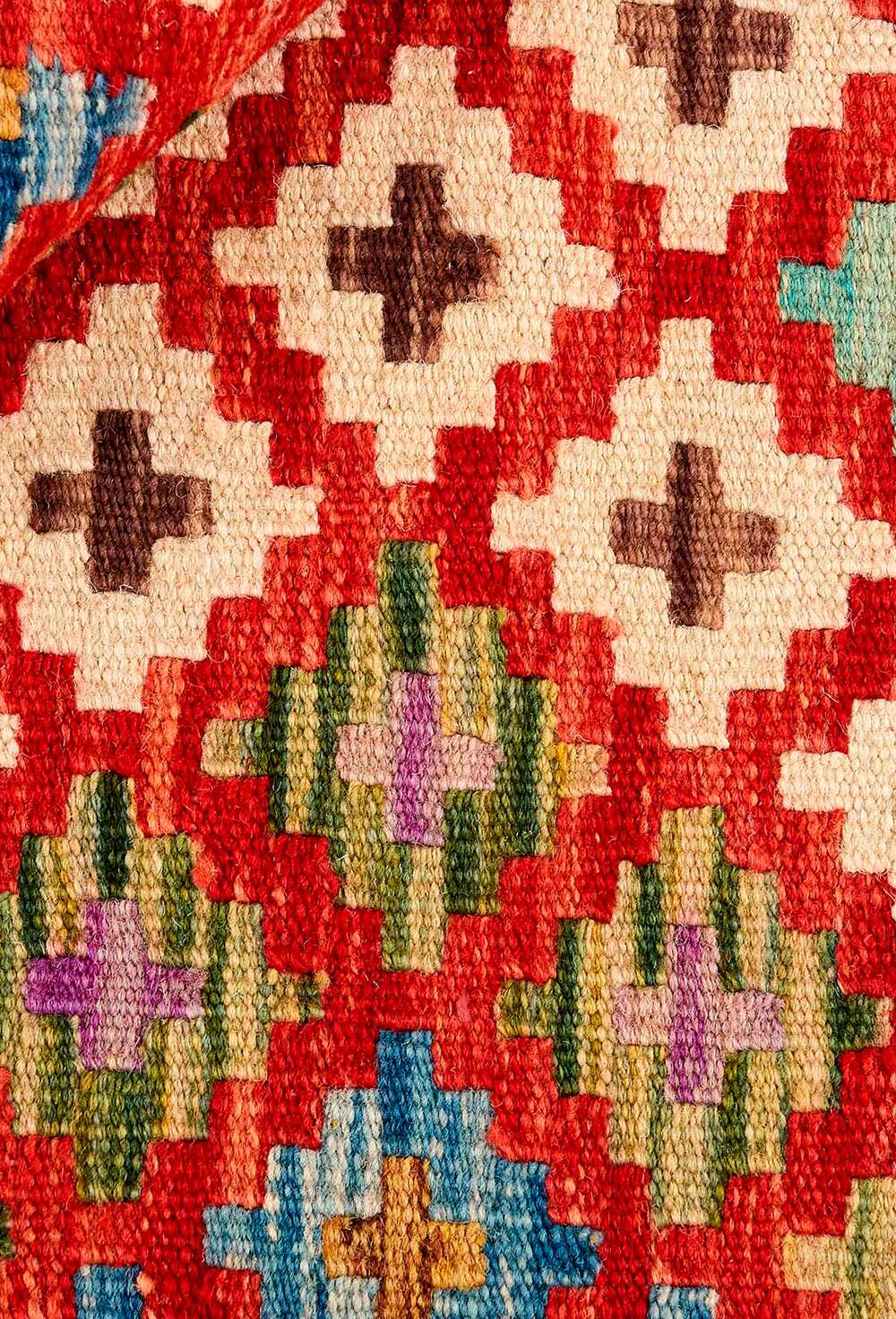 Afghan Kelim 326727 håndvevd teppe