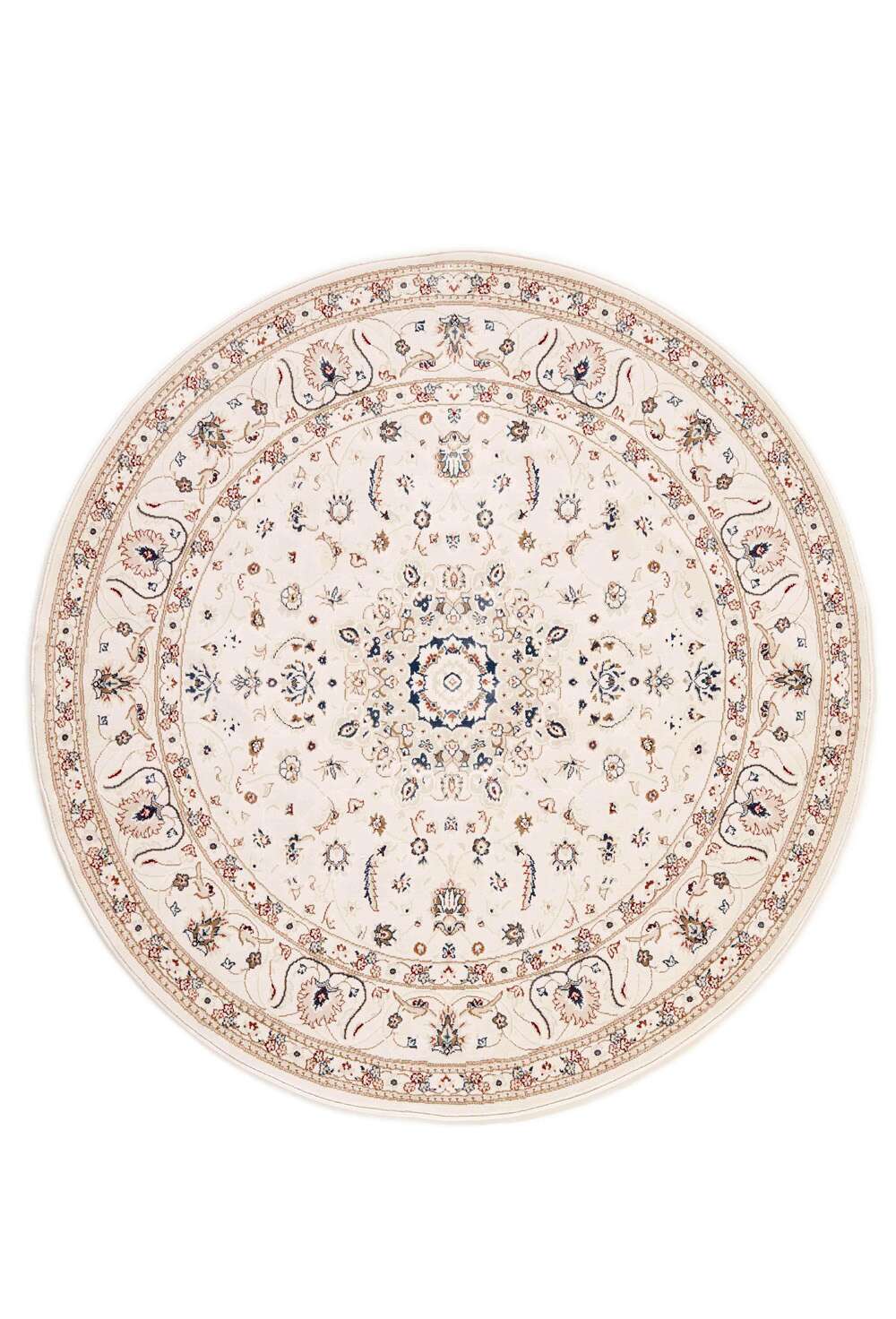 Everyday Nain White Beige 42 rund gulvteppe