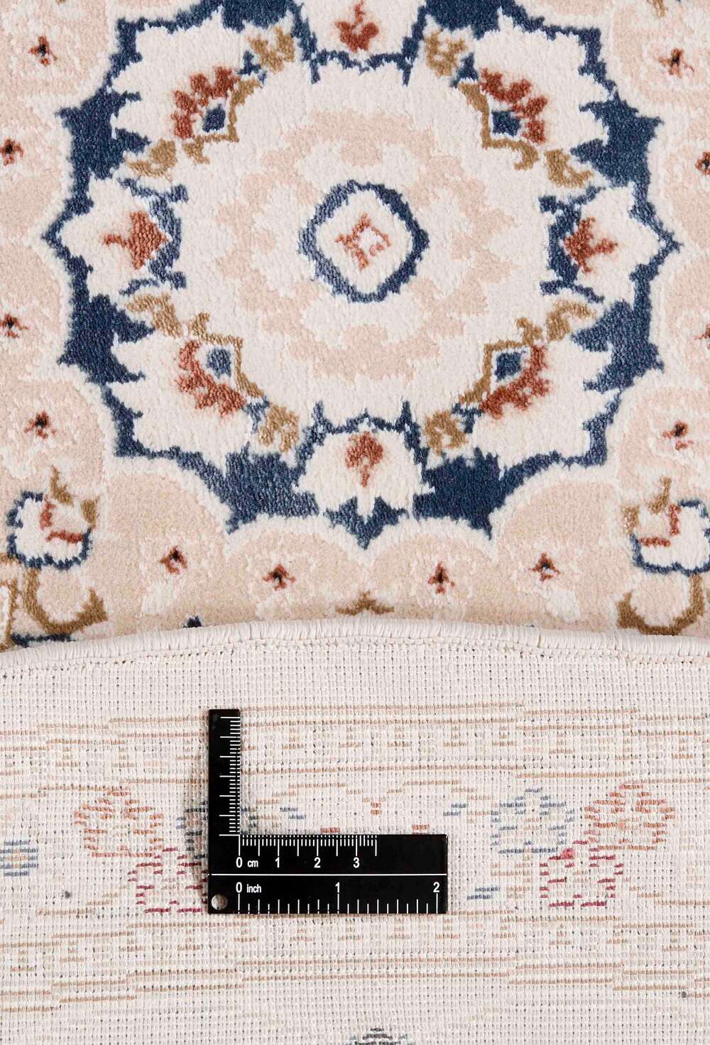 Everyday Nain White Beige 42 rund gulvteppe