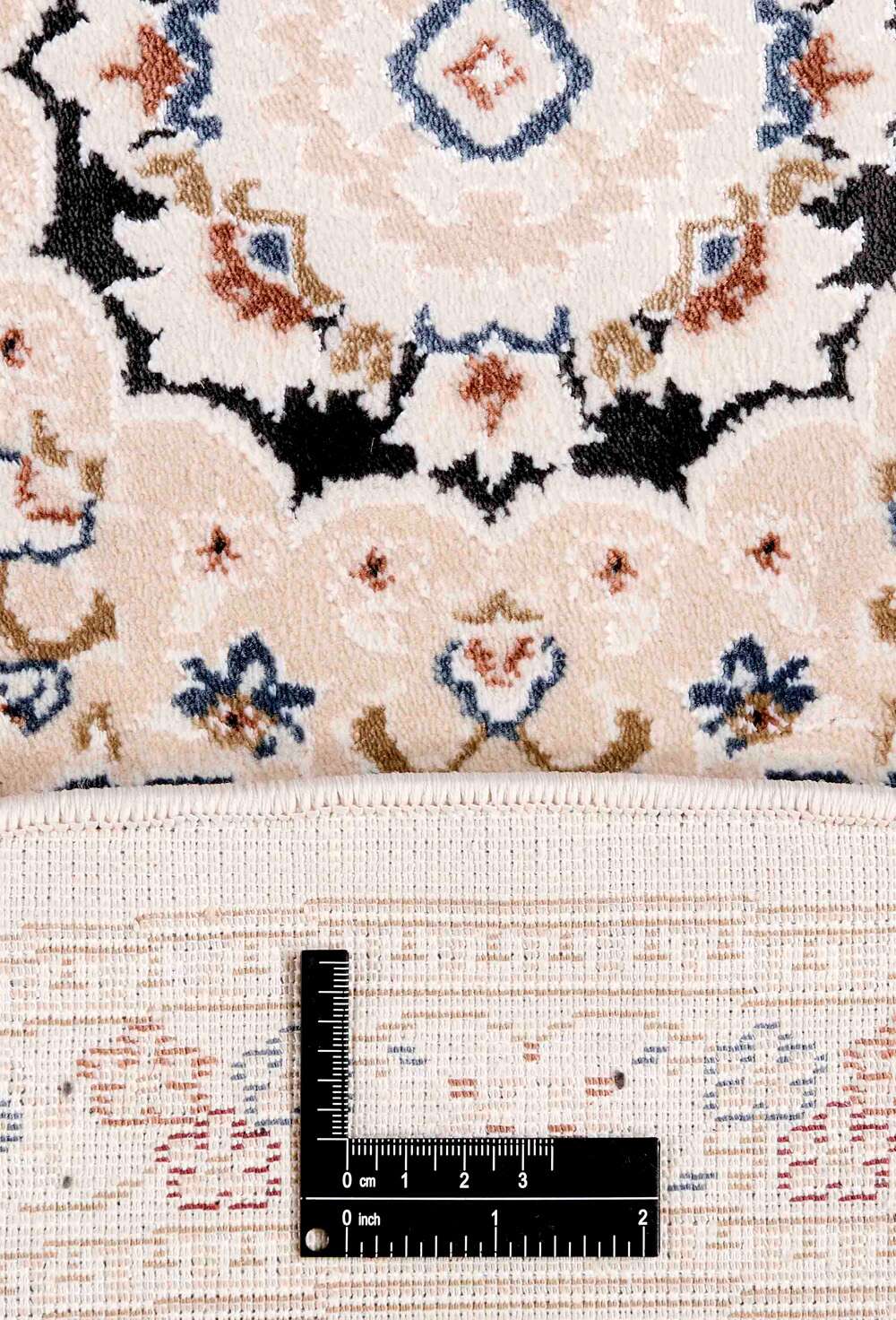 Everyday Nain Dark Blue White 42 rund gulvteppe