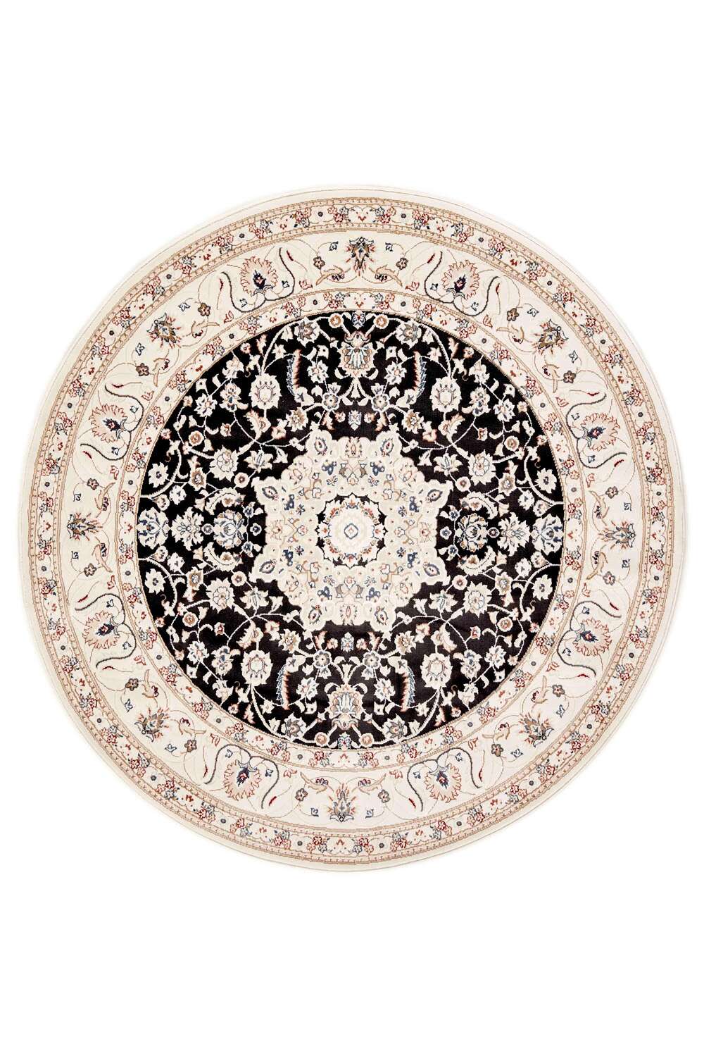 Everyday Nain Dark Blue White 42 rund gulvteppe