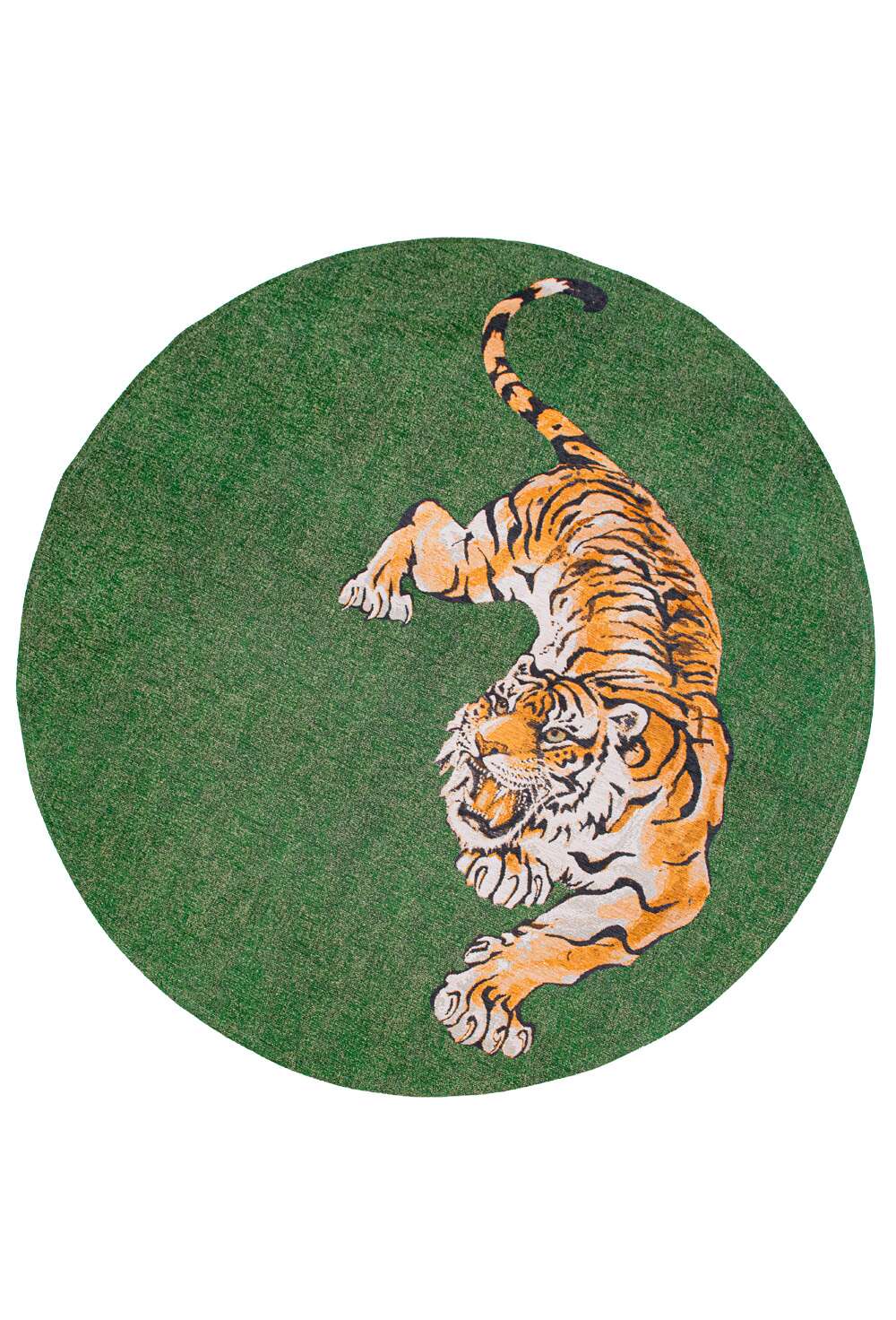 Pop Tiger 9388 rund Green On Fire gulvteppe