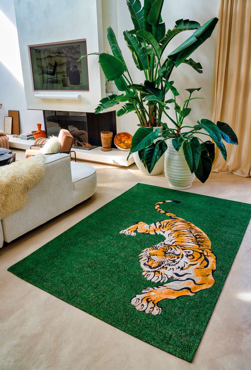 Pop Tiger 9388 Green On Fire gulvteppe