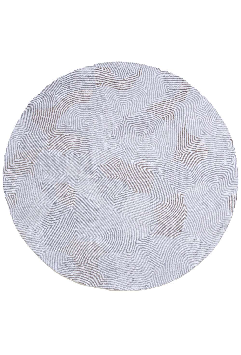 Coral 9228 rund Oyster white gulvteppe