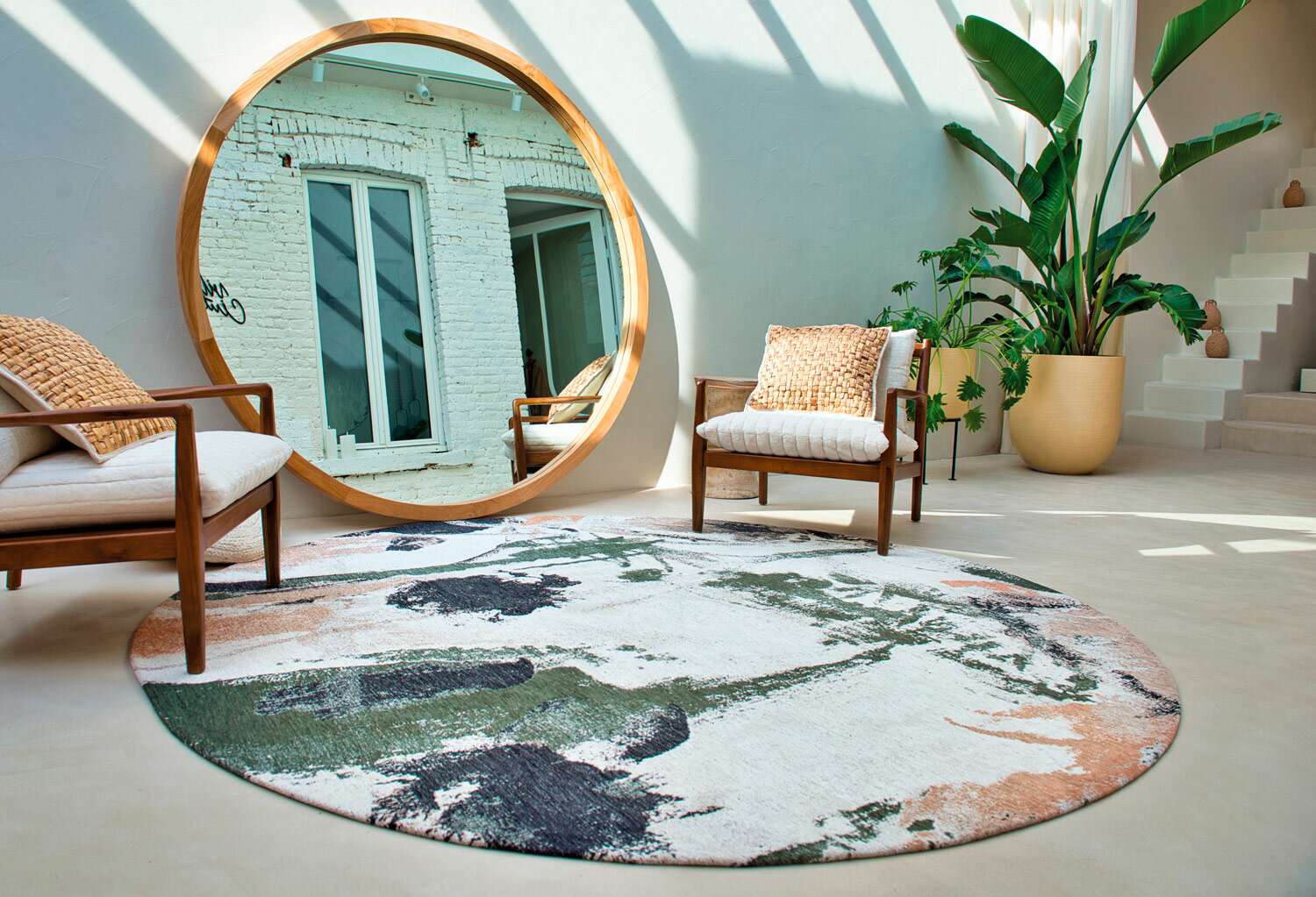 Gallery Fresque 9393 rundt Indian Rice gulvteppe