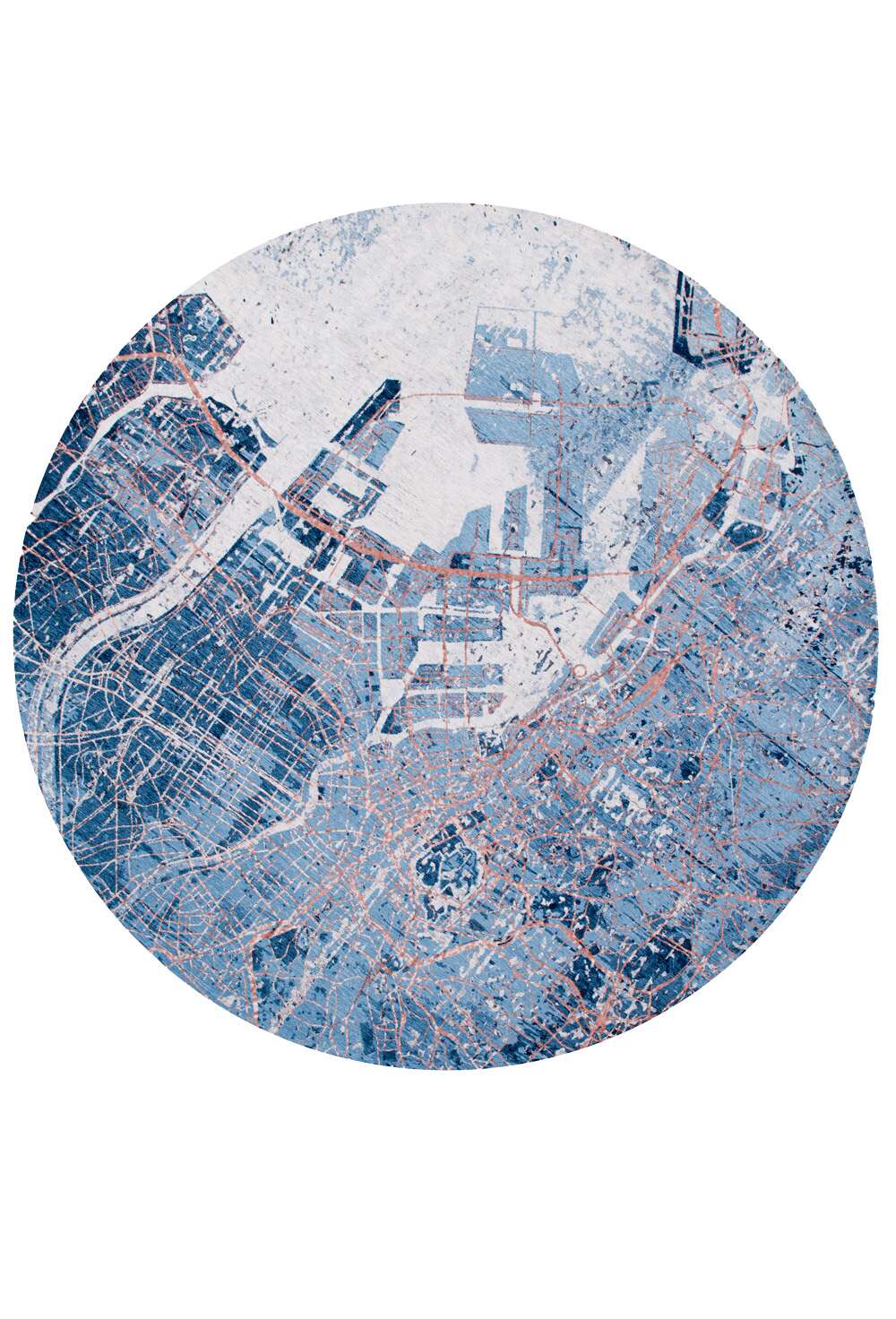 Cities Tokyo 9314 rund Conductive Blue gulvteppe