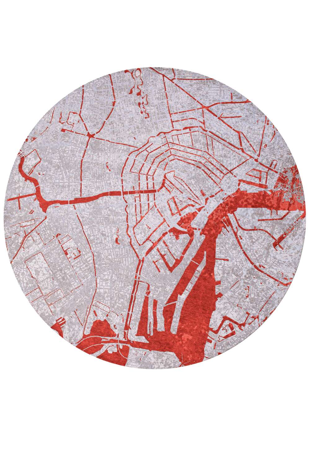 Cities Amsterdam 9323 rund Orange Cut gulvteppe