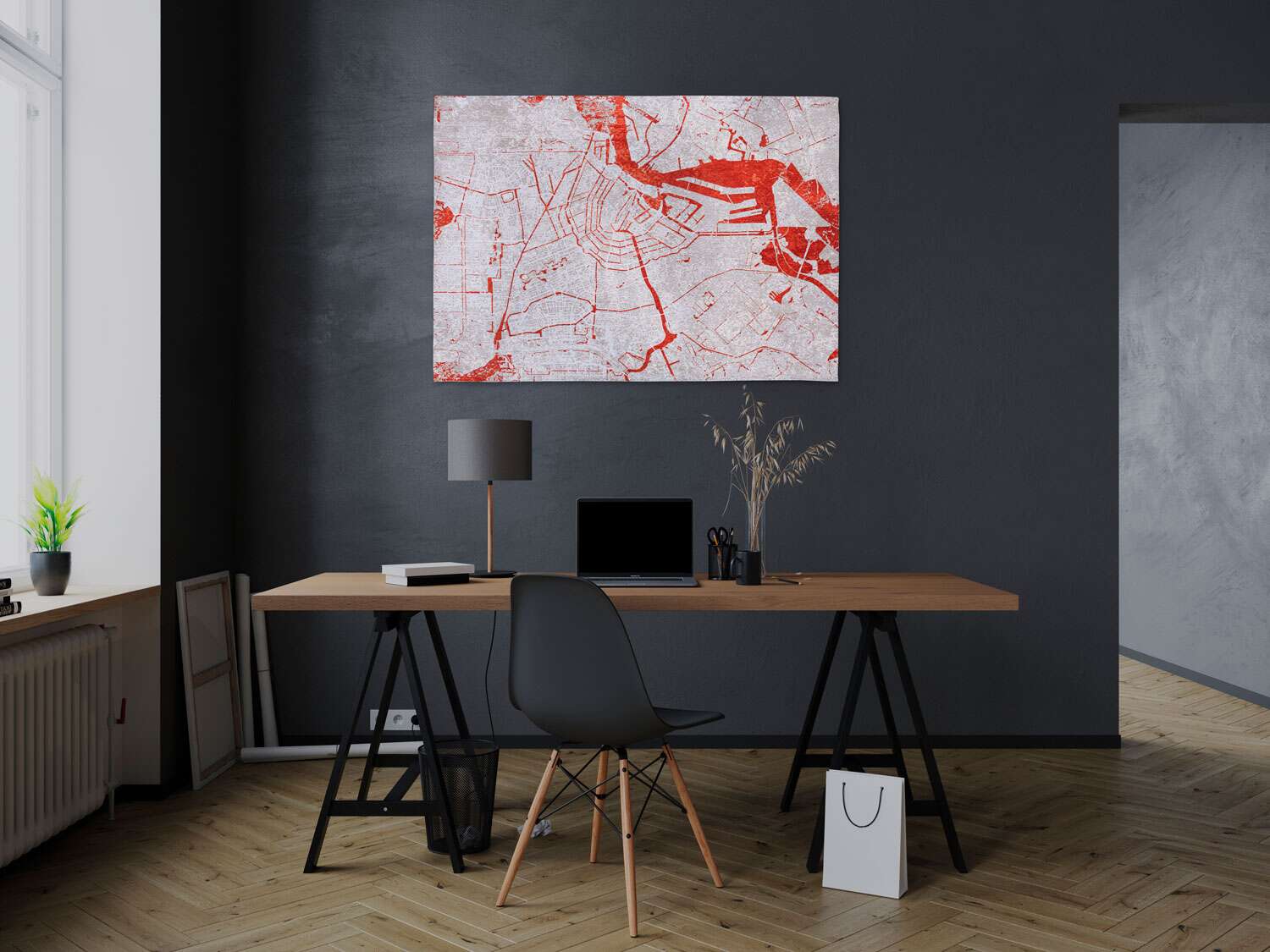 Cities Amsterdam 9323 Orange Cut gulvteppe