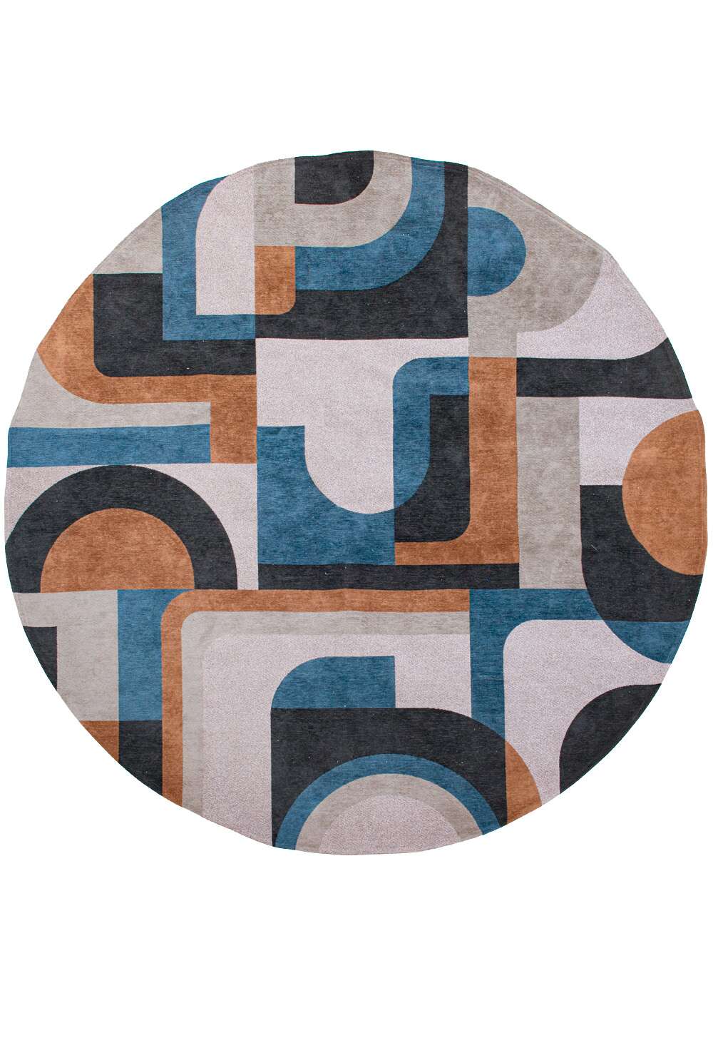 Nuance 9196 rund Camel Blue gulvteppe