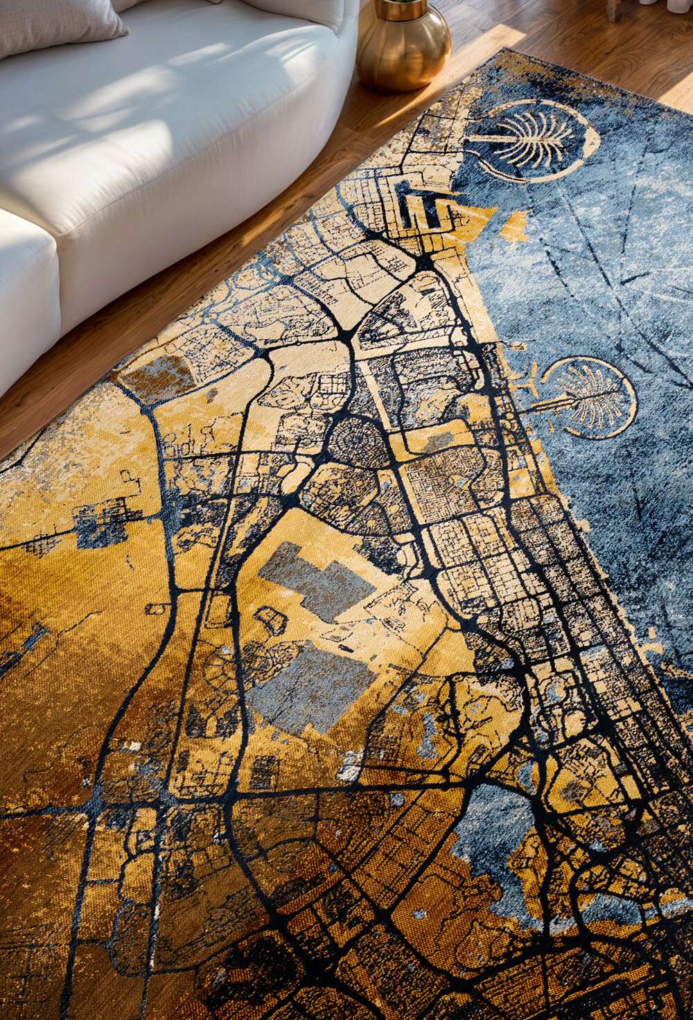 Cities Dubai 9698 Gold Sea gulvteppe